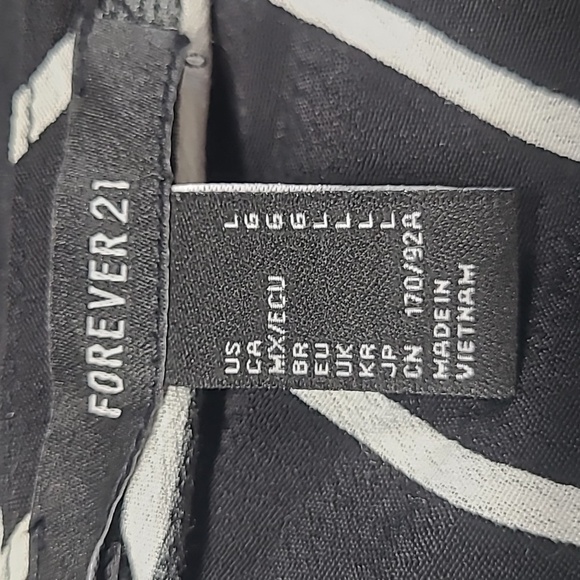 Forever 21 Overall Rayon Dress L Full Button Down Striped - Picture 3 of 4